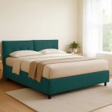 Letto Matrimoniale Verde Petrolio Sfoderabile Contenitore, Dimensione Materasso 160x200 cm - Rozzone