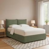 Letto Matrimoniale Verde Sfoderabile Contenitore, Dimensione Materasso 160x190 cm - Calcio