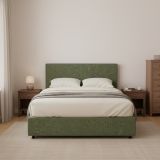 Letto Matrimoniale Verde Sfoderabile Contenitore, Dimensione Materasso 160x190 cm - Lioni