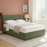 Letto Matrimoniale Verde Sfoderabile Contenitore, Dimensione Materasso 160x190 cm - Soliera