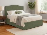 Letto Matrimoniale Verde Sfoderabile Contenitore, Dimensione Materasso 160x190 cm - Turania