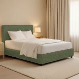 Letto Matrimoniale Verde Sfoderabile Contenitore, Dimensione Materasso 160x200 cm - Lenta