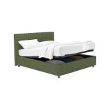 Letto Matrimoniale Verde Sfoderabile Contenitore, Dimensione Materasso 160x200 cm - Lenta