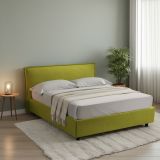 Letto Matrimoniale Verde Sfoderabile Contenitore, Dimensione Materasso 160x200 cm Made in Italy - Bubbio
