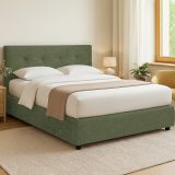 Letto Matrimoniale Verde Sfoderabile Contenitore, Dimensione Materasso 160x200 cm - Melilli