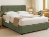 Letto Matrimoniale Verde Sfoderabile Contenitore, Dimensione Materasso 160x200 cm - Melilli
