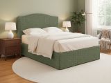 Letto Matrimoniale Verde Sfoderabile Contenitore, Dimensione Materasso 160x200 cm - Orgiano