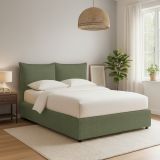 Letto Matrimoniale Verde Sfoderabile Contenitore, Dimensione Materasso 160x200 cm - Orino
