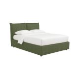 Letto Matrimoniale Verde Sfoderabile Contenitore, Dimensione Materasso 160x200 cm - Orino
