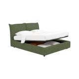 Letto Matrimoniale Verde Sfoderabile Contenitore, Dimensione Materasso 160x200 cm - Orino