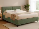 Letto Matrimoniale Verde Sfoderabile Contenitore, Dimensione Materasso 160x200 cm - Rozzone