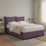 Letto Matrimoniale Viola Lilla Sfoderabile Contenitore, Dimensione Materasso 160x190 cm - Calcio