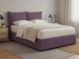 Letto Matrimoniale Viola Lilla Sfoderabile Contenitore, Dimensione Materasso 160x190 cm - Calcio