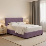 Letto Matrimoniale Viola Lilla Sfoderabile Contenitore, Dimensione Materasso 160x190 cm - Fasanella