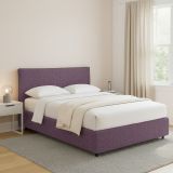 Letto Matrimoniale Viola Lilla Sfoderabile Contenitore, Dimensione Materasso 160x190 cm - Soliera