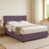 Letto Matrimoniale Viola Lilla Sfoderabile Contenitore, Dimensione Materasso 160x200 cm - Melilli