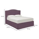 Letto Matrimoniale Viola Lilla Sfoderabile Contenitore, Dimensione Materasso 160x200 cm - Orgiano