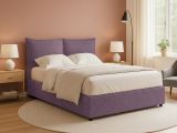 Letto Matrimoniale Viola Lilla Sfoderabile Contenitore, Dimensione Materasso 160x200 cm - Orino