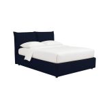 Letto Matrimoniale Viola Scuro Sfoderabile Contenitore, Dimensione Materasso 160x190 cm - Calcio