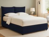Letto Matrimoniale Viola Scuro Sfoderabile Contenitore, Dimensione Materasso 160x190 cm - Calcio