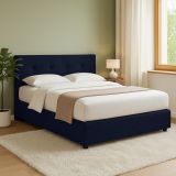 Letto Matrimoniale Viola Scuro Sfoderabile Contenitore, Dimensione Materasso 160x190 cm - Colere