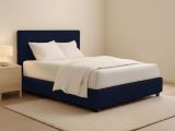 Letto Matrimoniale Viola Scuro Sfoderabile Contenitore, Dimensione Materasso 160x190 cm - Fasanella
