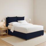 Letto Matrimoniale Viola Scuro Sfoderabile Contenitore, Dimensione Materasso 160x190 cm - Riesi