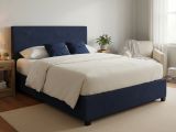 Letto Matrimoniale Viola Scuro Sfoderabile Contenitore, Dimensione Materasso 160x200 cm - Frinco