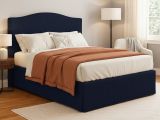 Letto Matrimoniale Viola Scuro Sfoderabile Contenitore, Dimensione Materasso 160x200 cm - Orgiano