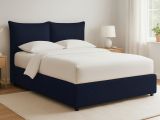 Letto Matrimoniale Viola Scuro Sfoderabile Contenitore, Dimensione Materasso 160x200 cm - Orino