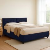 Letto Matrimoniale Viola Scuro Sfoderabile Contenitore, Dimensione Materasso 160x200 cm - Rozzone