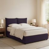 Letto Matrimoniale Viola Sfoderabile Contenitore, Dimensione Materasso 160x190 cm - Calcio