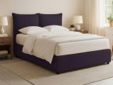 Letto Matrimoniale Viola Sfoderabile Contenitore, Dimensione Materasso 160x190 cm - Calcio