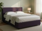 Letto Matrimoniale Viola Sfoderabile Contenitore, Dimensione Materasso 160x190 cm - Lioni