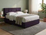 Letto Matrimoniale Viola Sfoderabile Contenitore, Dimensione Materasso 160x200 cm - Melilli