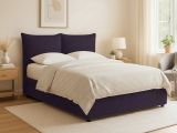 Letto Matrimoniale Viola Sfoderabile Contenitore, Dimensione Materasso 160x200 cm - Orino