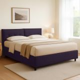 Letto Matrimoniale Viola Sfoderabile Contenitore, Dimensione Materasso 160x200 cm - Rozzone