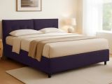 Letto Matrimoniale Viola Sfoderabile Contenitore, Dimensione Materasso 160x200 cm - Rozzone