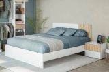 Letto matrimoniale Yakima, Giroletto matrimoniale, Struttura per camera da letto adatta a materasso 190x160, 166x196h40 cm, Bianco