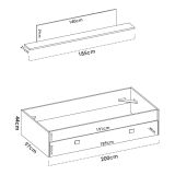 Letto per bambini 195x97cm bianco e rosa - Aikiko