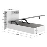 Letto per Bambini Bianco Contenitore, Dimensione Materasso 90x190 cm - Kenai