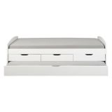 Letto per Bambini Bianco Contenitore Letto Superiore Adatto a Rete 90x200 cm Senza Piedini, Letto Inferiore Rete non Necessaria, - Glorenza