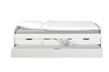 Letto per Bambini Bianco Contenitore Letto Superiore Adatto a Rete 90x200 cm Senza Piedini, Letto Inferiore Rete non Necessaria, - Glorenza