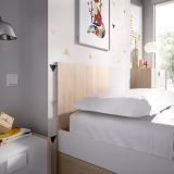 Letto per bambini Duranno, Struttura singola per cameretta, Lettino singolo con testiera, 196x97h79 cm, Bianco e Rovere