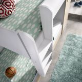 Letto per bambini Eiger, Cameretta completa con armadio e cassetto, Composizione letto a castello con due lettini singoli, 244x112h150 cm, Rovere e Bianco