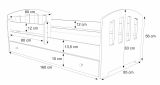 Letto per bambini Estoy, 85x164 h63 cm, Bianco