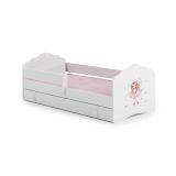 Letto per bambini Hagibis, 78x144 h65 cm, Bianco con Fatina
