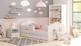 Letto per bambini Hagibis, 78x144 h65 cm, Bianco con unicorno