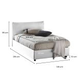 Letto piazza e mezza Abbygale, con materasso Cm 120x200 incluso, Bianco