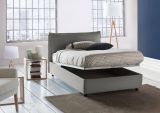 Letto piazza e mezza Abbygale, con materasso Cm 120x200 incluso, Grigio